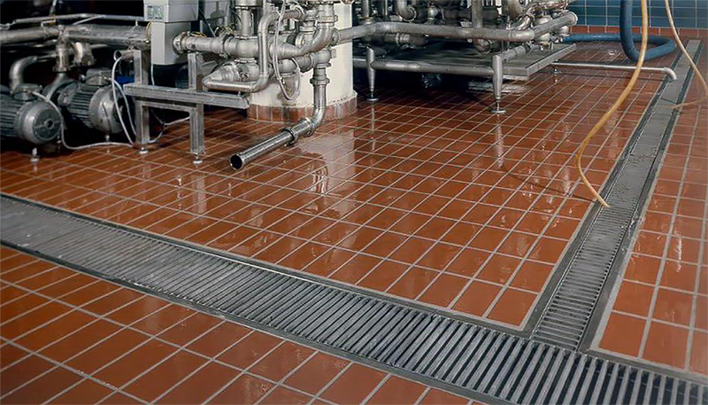 OzFlow stainless steel drain channel installation