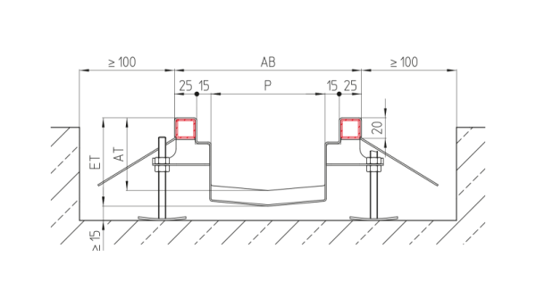 Commercial channel GKR with plug-in channel drain
