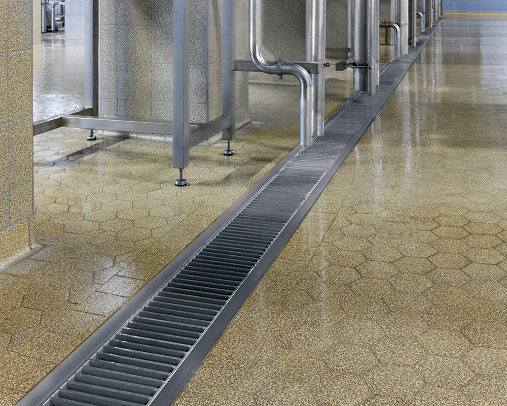 OzFlow Wiedemann drain channels at BrauBeviale trade show
