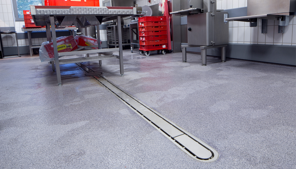 OzFlow drain channel installation — Famila food retail